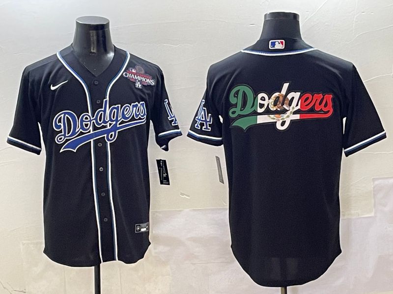 Men Los Angeles Dodgers Blank Black Three generations Nike 2025 MLB Jersey style 8